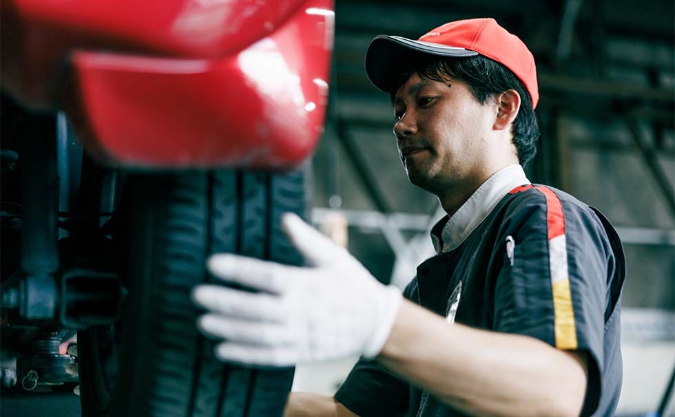 タイヤ交換作業